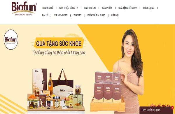 Website thương hiệu đông trùng hạ thảo biofun